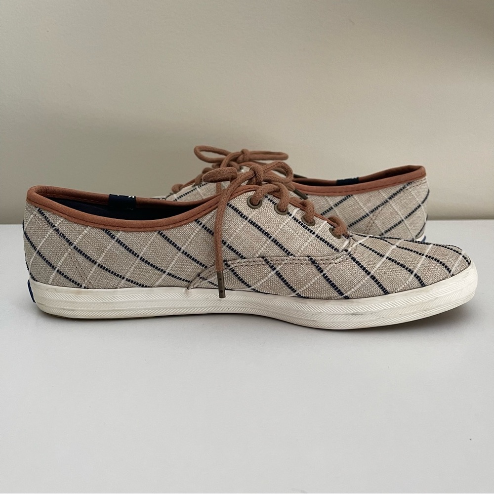 Keds - Windowpane Plaid Champion Sneakers - Navy/White/Tan - Women’s size 8 - Picture 6 of 12